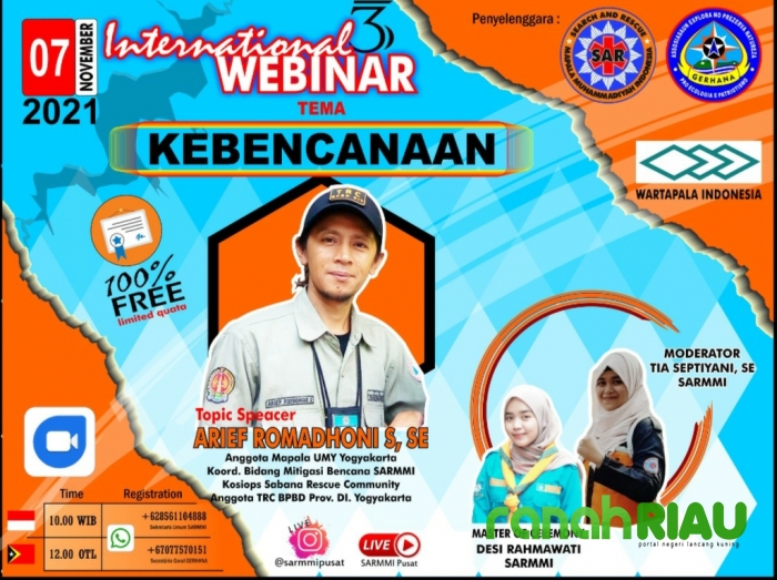Webinar kebencanaan SARMMI dapat dukungan Rektor Universitas Widya Mataram Yogyakarta